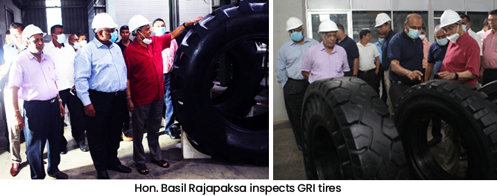 Basil Rajapaksa visits GRI s Advanced Specialty Tire Production