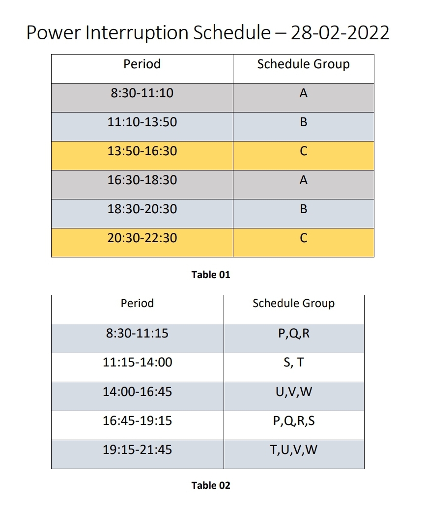 full-power-cut-schedule-for-monday-released-newswire