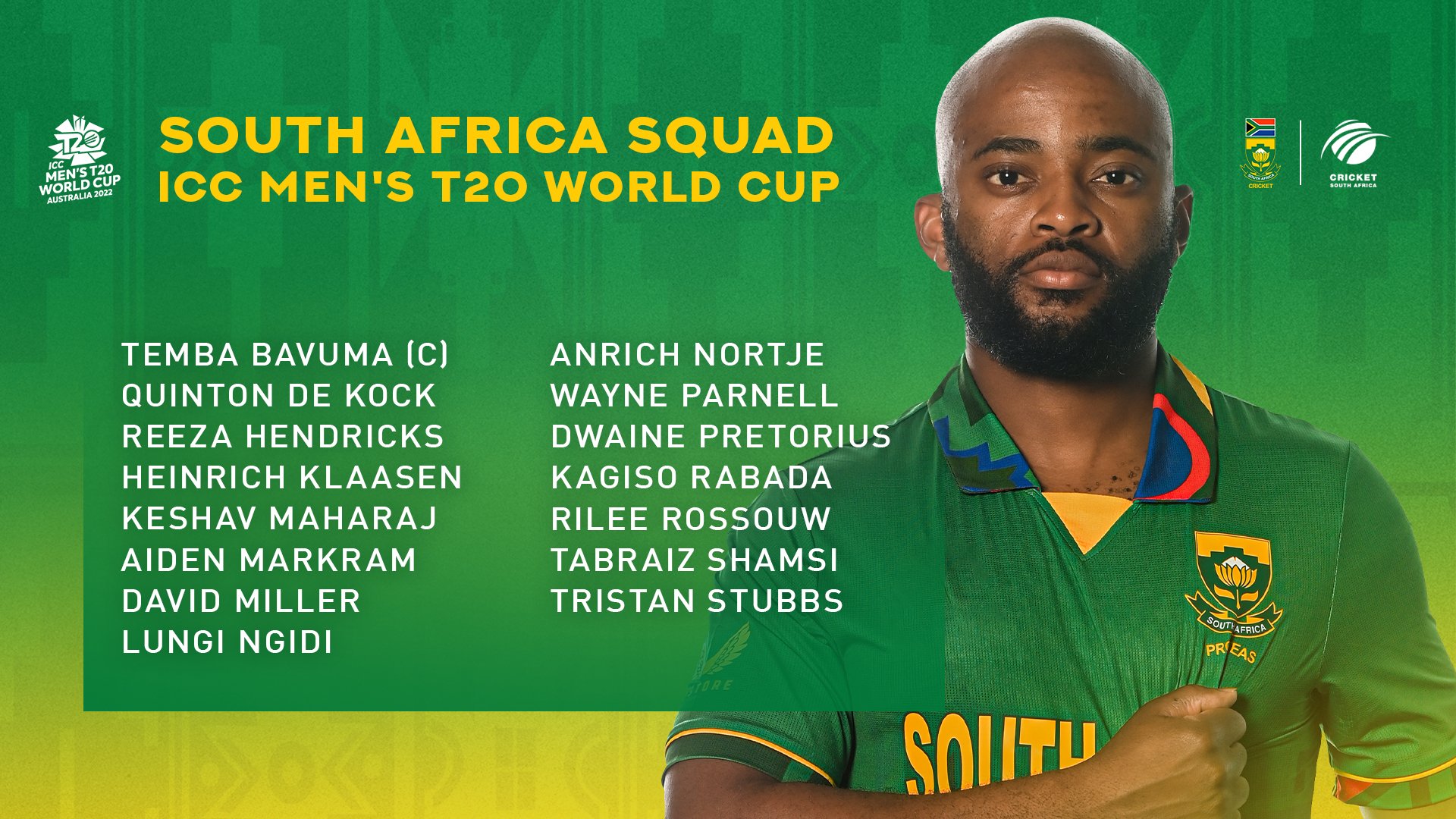 South Africa T20 world cup squad announced Key player misses out