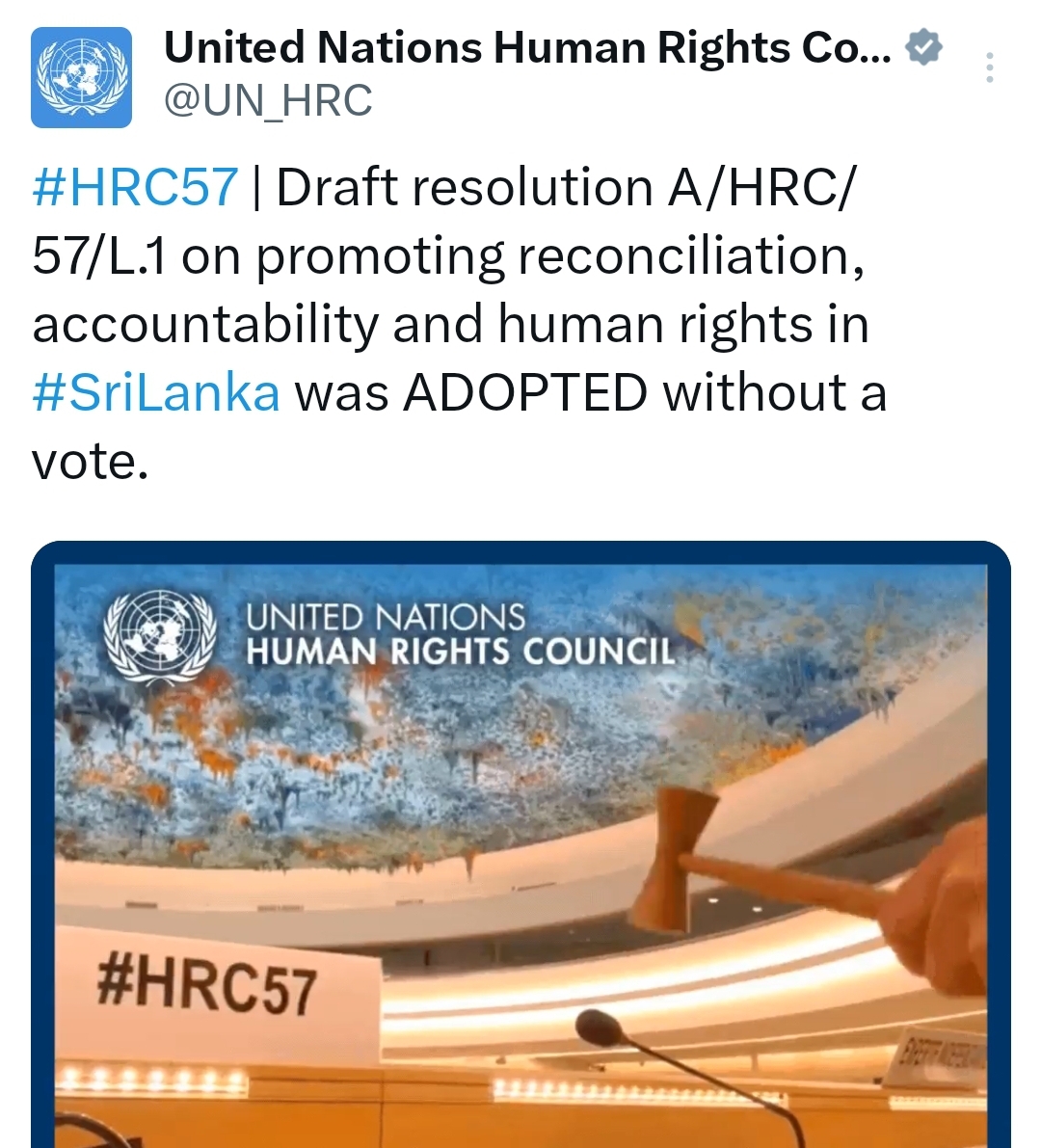 UNHRC adopts resolution rejected by Sri Lanka